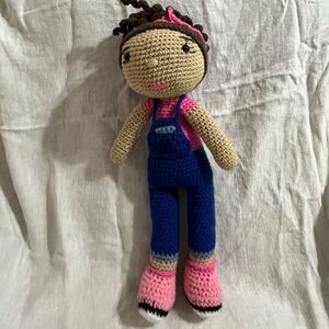 Hand-Crocheted Doll with Plastic Eyes